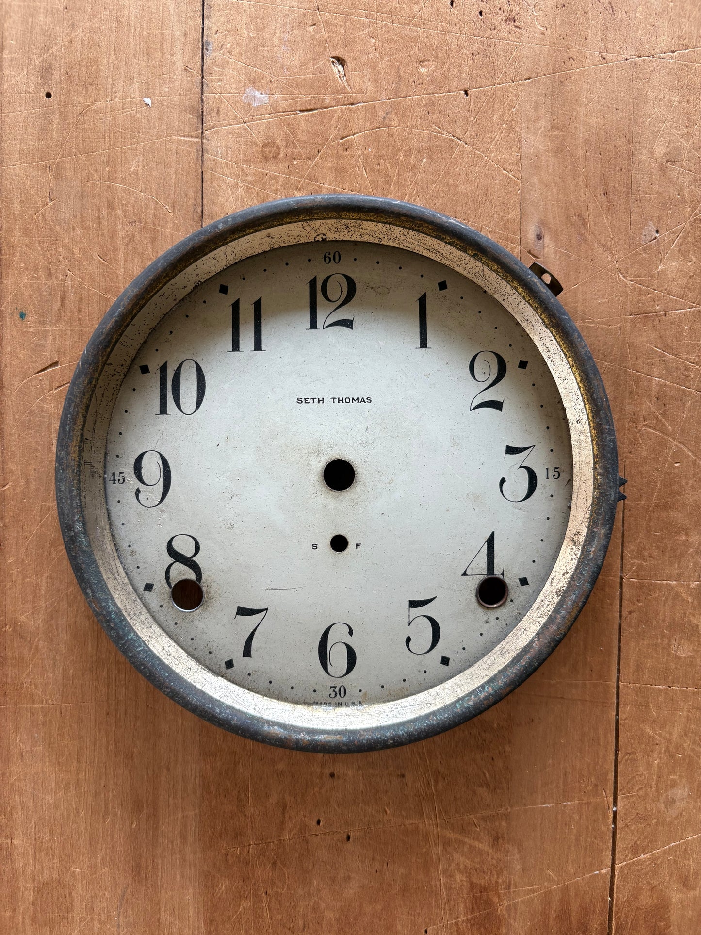 Vintage metal clock face
