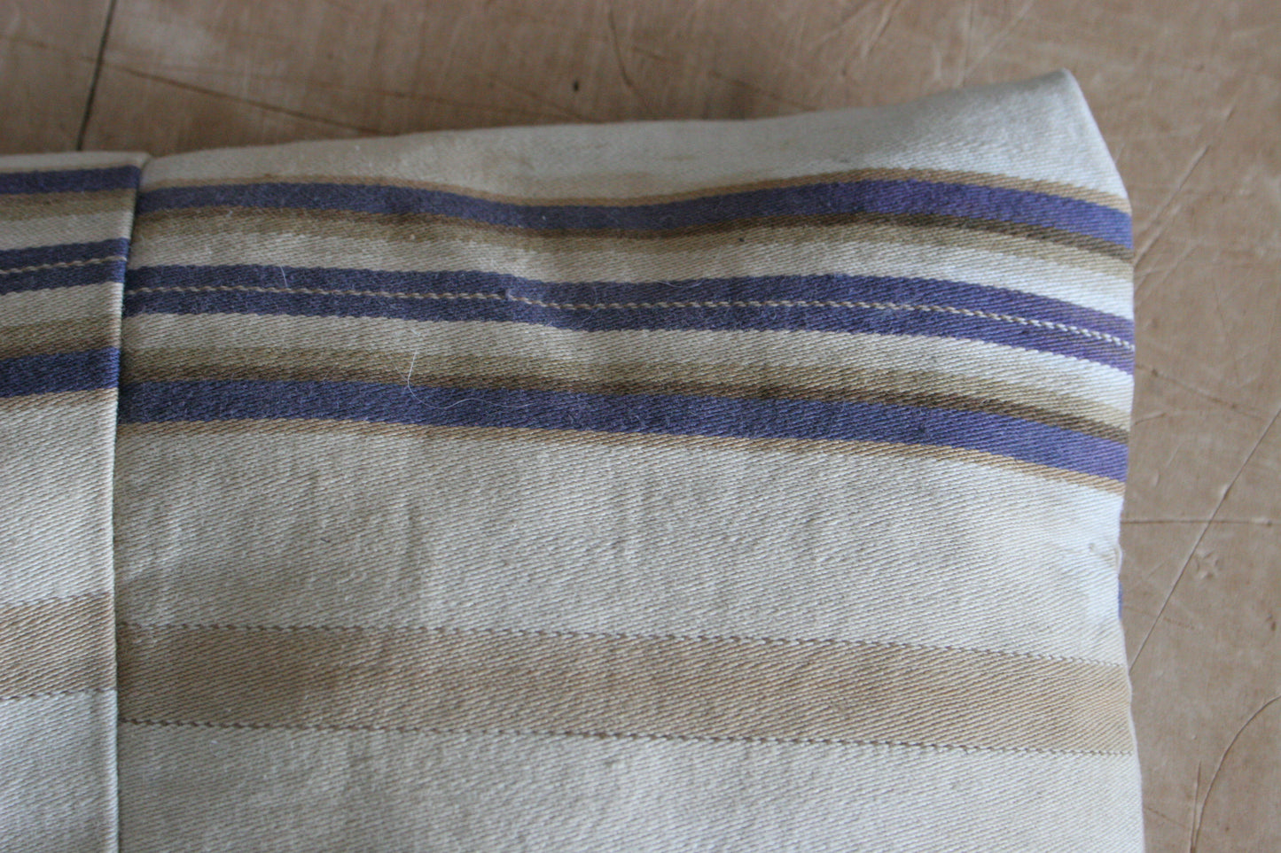 Antique French ticking stripe feather pillow