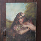 Antique portrait painting of woman on canvas