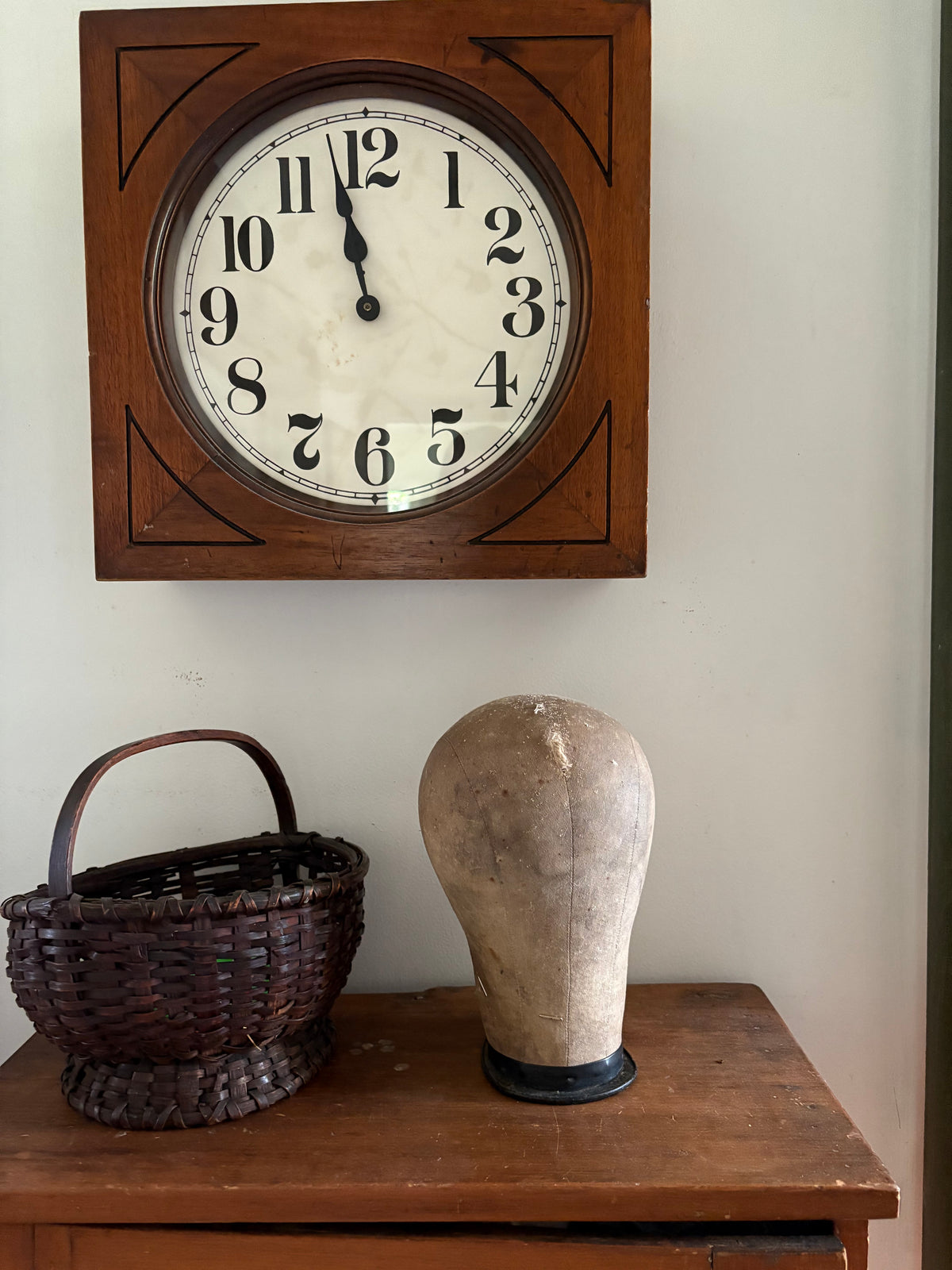 Antique canvas mannequin head form