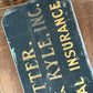 Vintage Blair Sign Co Double Side Hanger Insurance Sign Ritter Hite Kyle | gilded lettering