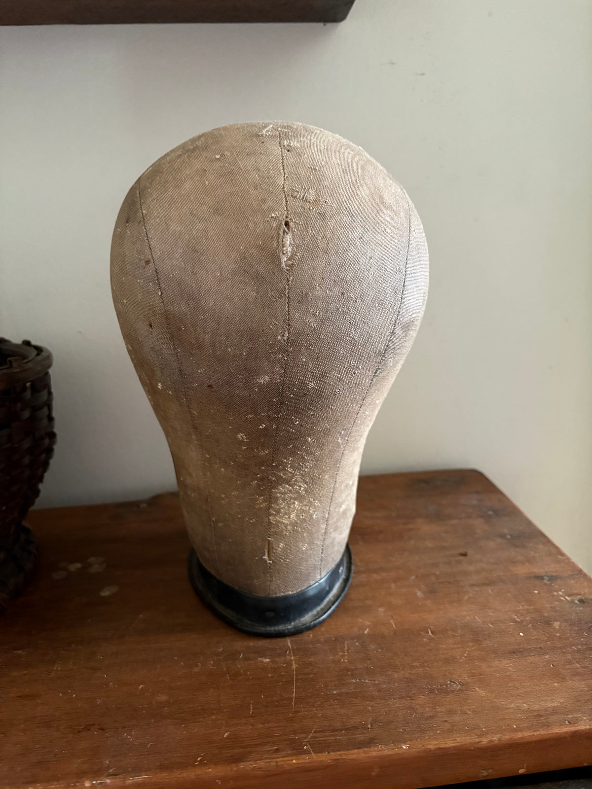 Antique canvas mannequin head form