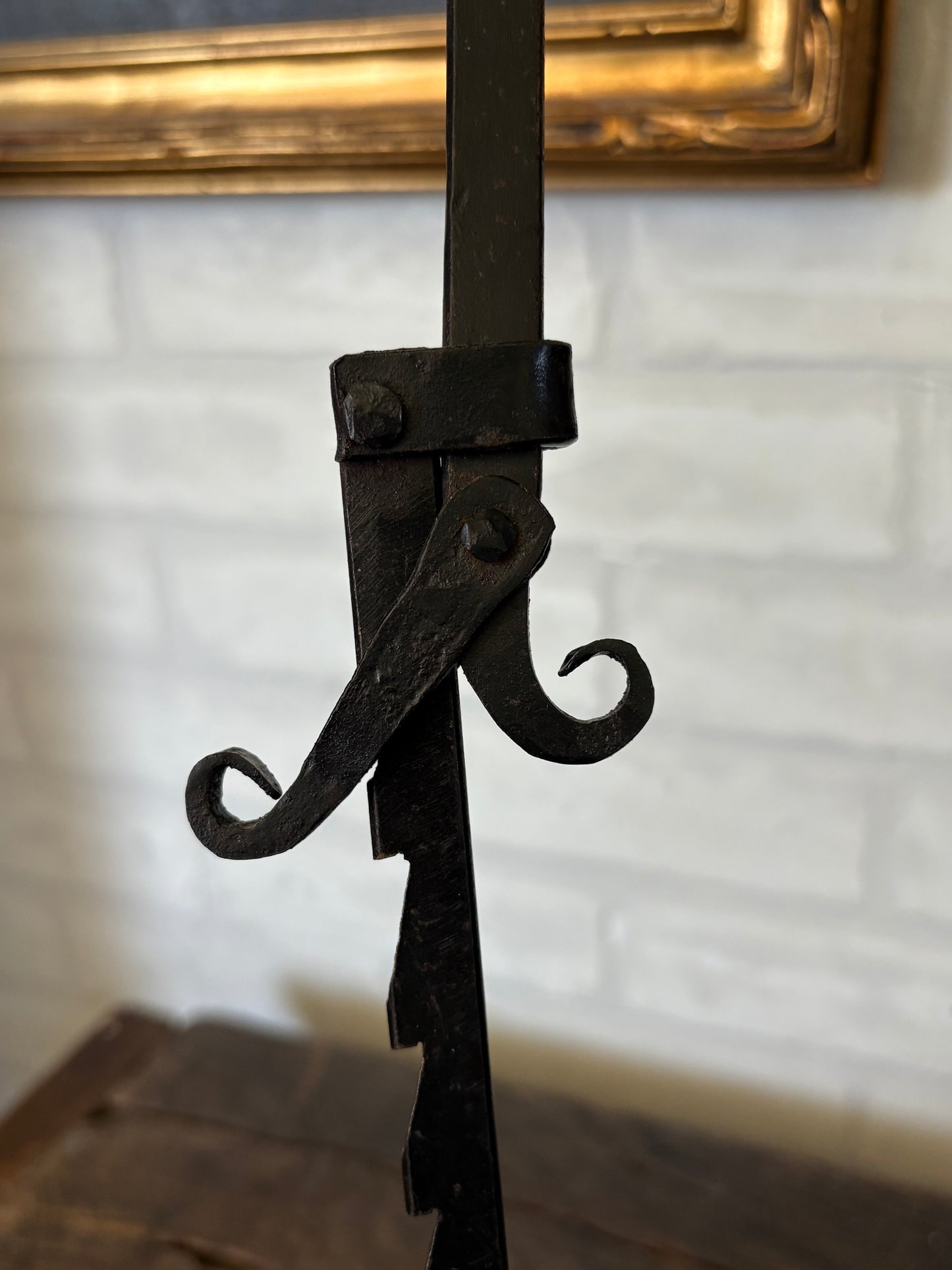 Antique wrought iron candle chandelier