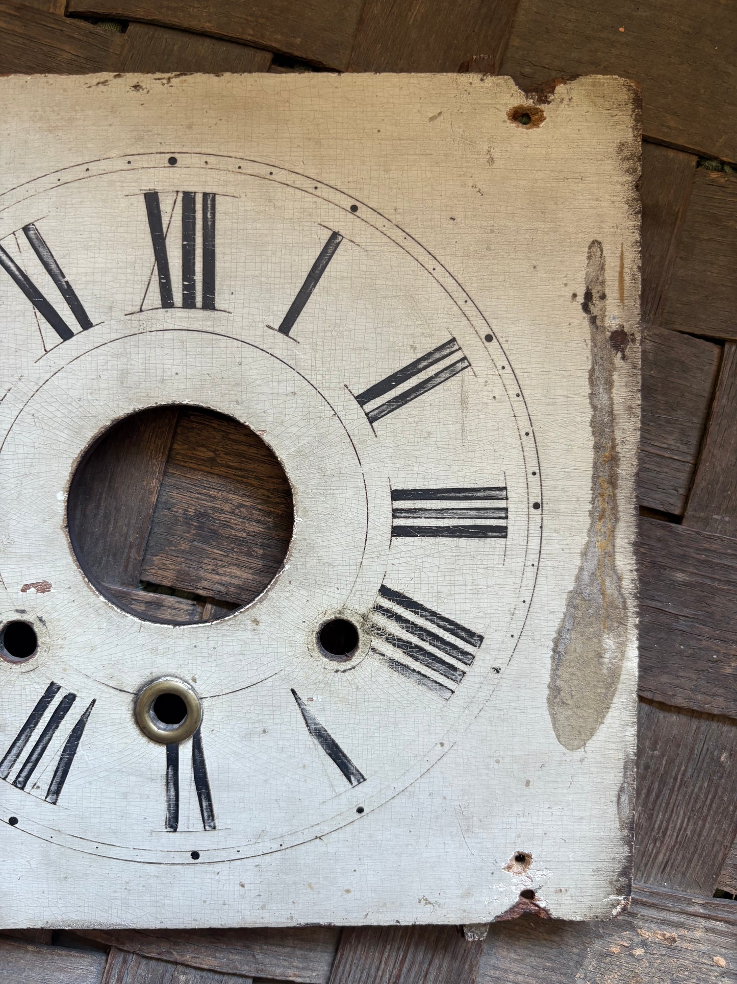 Early wooden clock face