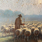 Antique signed 1919 sheep painting