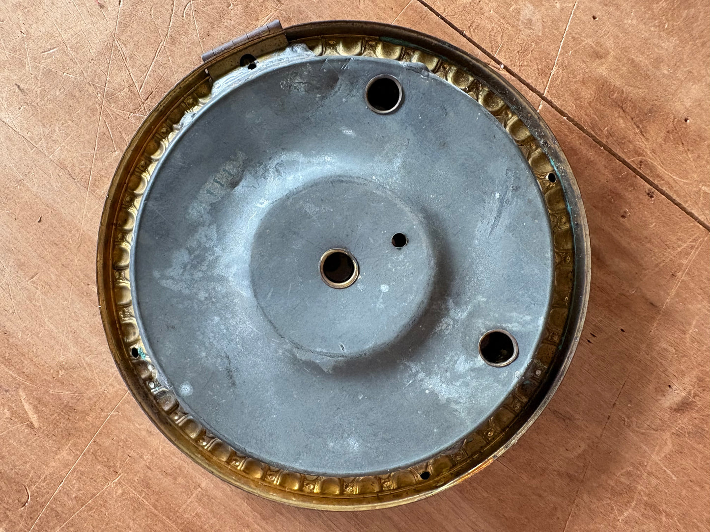 Vintage metal clock face