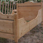Antique English knotty pine sleigh bed | Twin