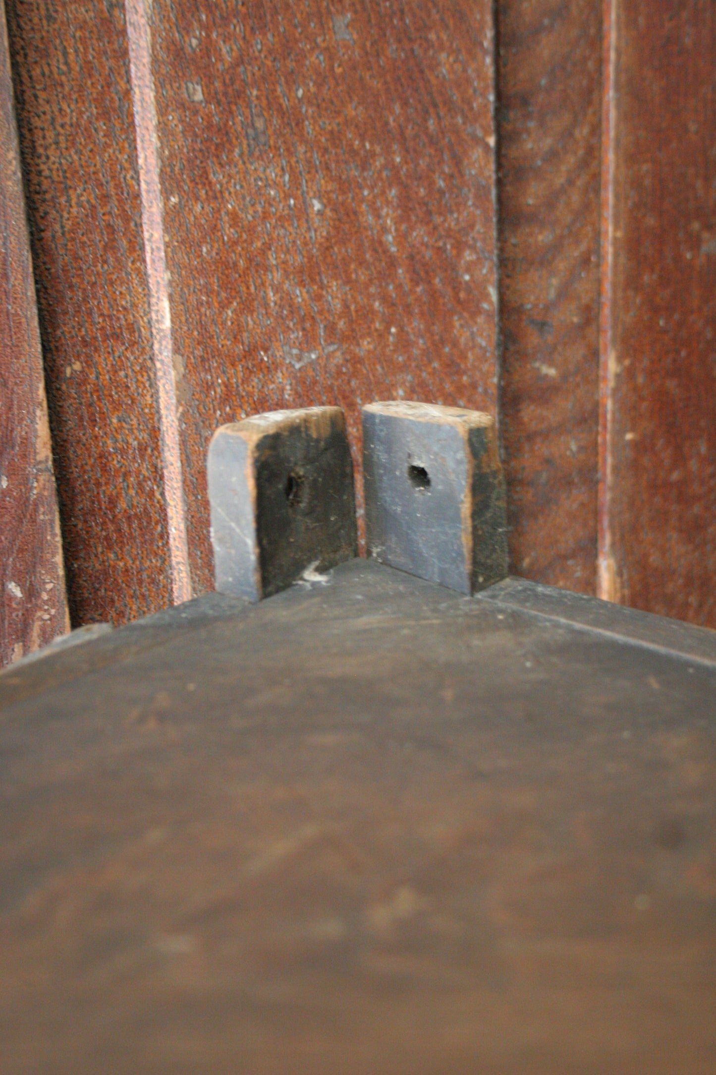 Antique primitive wooden corner shelf