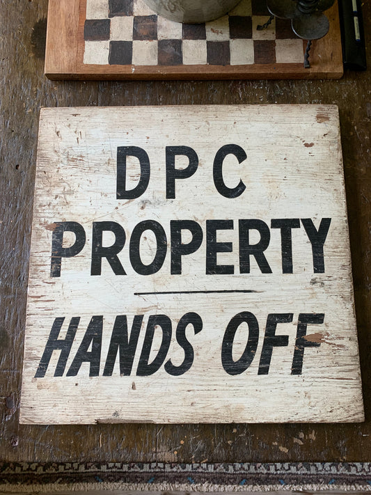 Vintage wooden hand painted sign