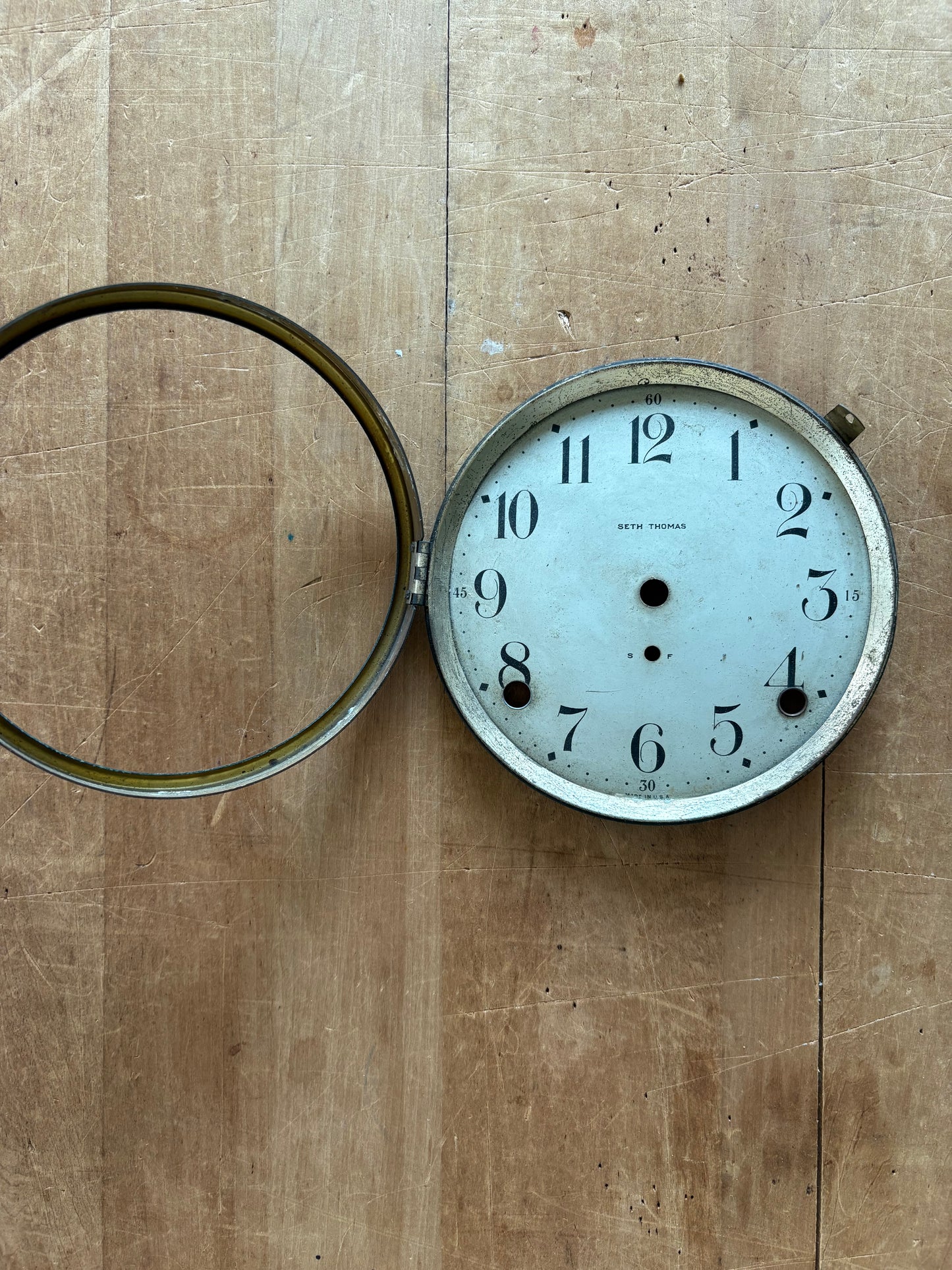 Vintage metal clock face