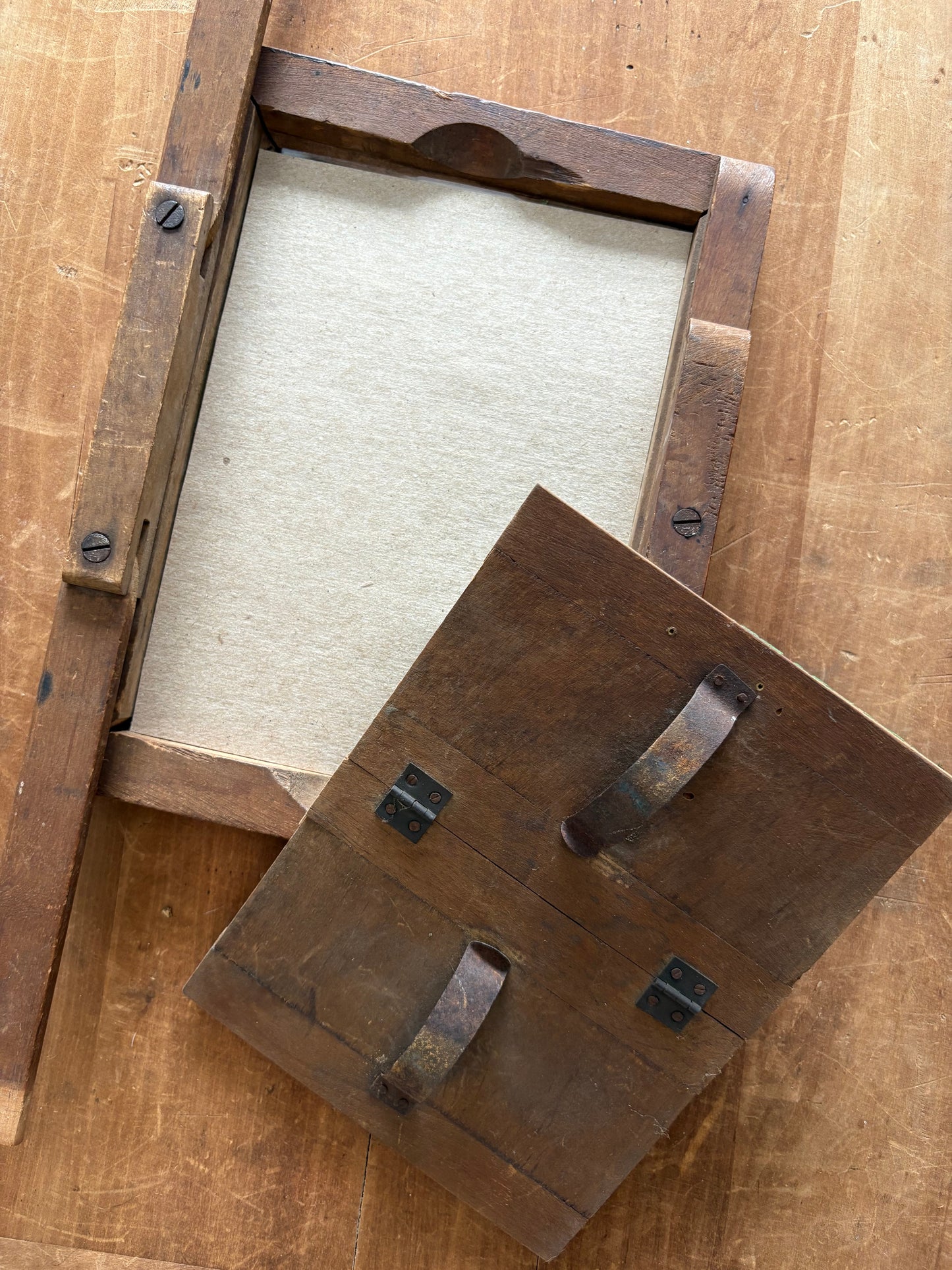 Antique wooden flower press