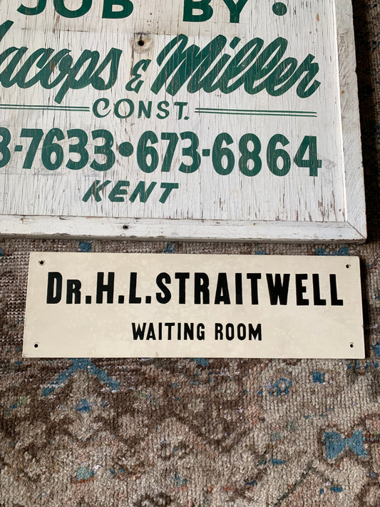 Vintage hand painted doctor sign