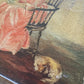 Antique painting of woman in pink dress