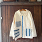 Vintage French chore coat reworked with French ticking stripe fabric