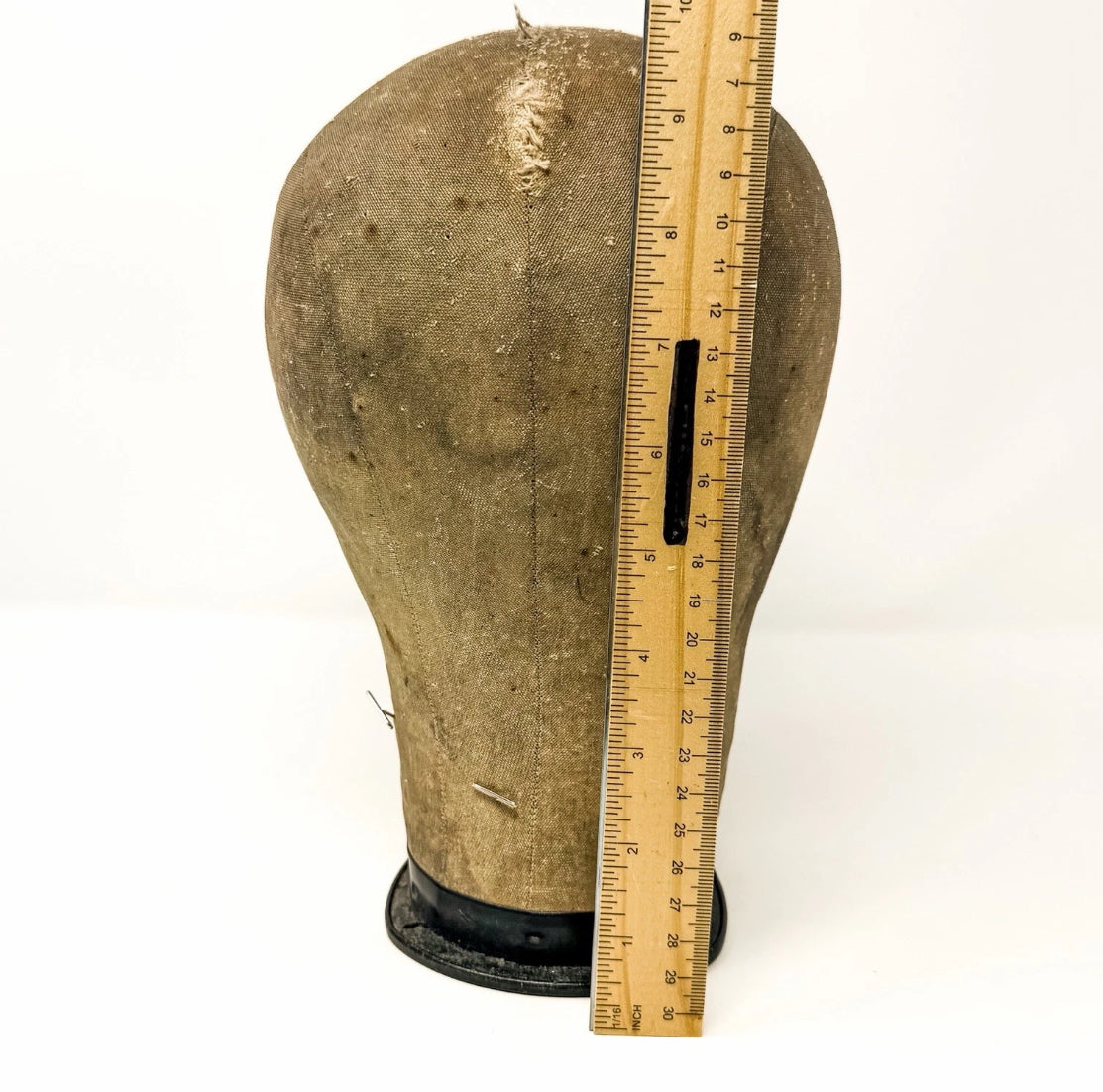 Antique canvas mannequin head form
