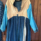 Antique victorian calico blue house dress