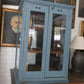 Antique blue paint pie cabinet for general store display | primitive