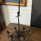 Antique wrought iron candle chandelier