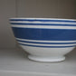 Antique blue stripe footed bowl