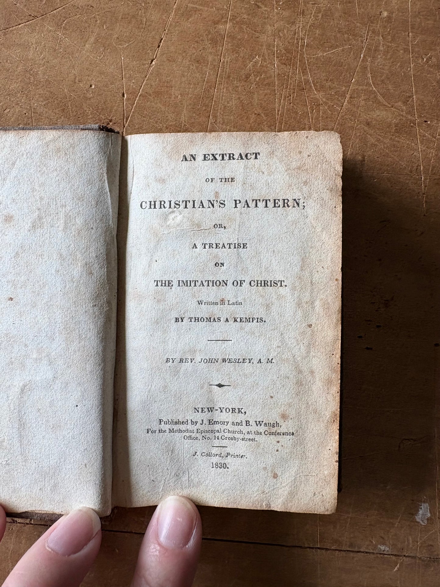 Rare Methodist Founder John Wesley Extract of Imitation of Christ 1830