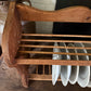 Vintage wooden wall plate rack with scallop detail