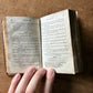 1831 second edition of "The New and Improved Camp Meeting Hymn Book” leather book