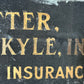 Vintage Blair Sign Co Double Side Hanger Insurance Sign Ritter Hite Kyle | gilded lettering