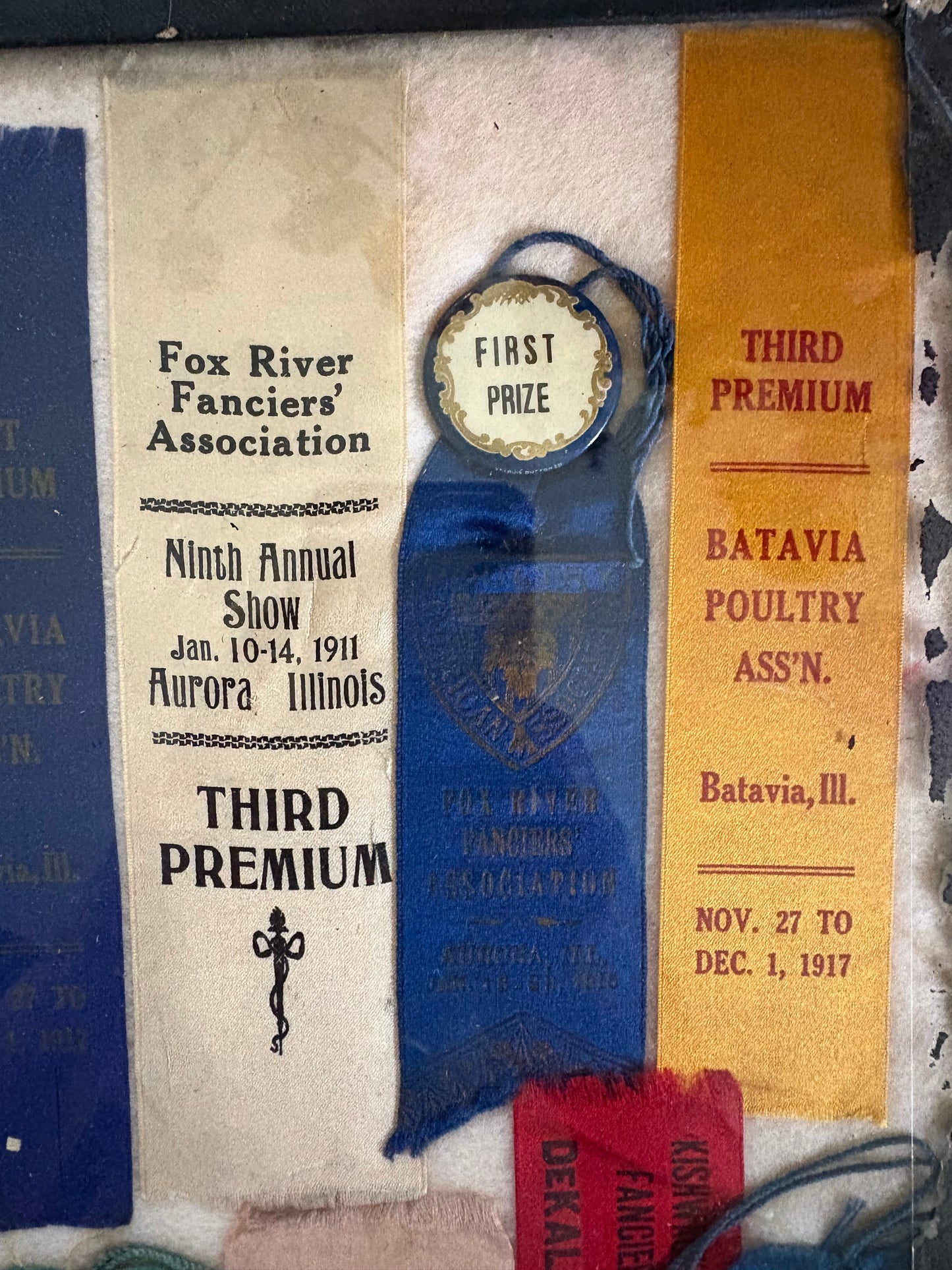 Antique fair poultry ribbons early 1900s