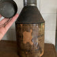 Antique galvanized coffee in with label