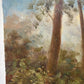 Vintage oil sheep painting on canvas