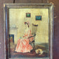 Antique painting of woman in pink dress