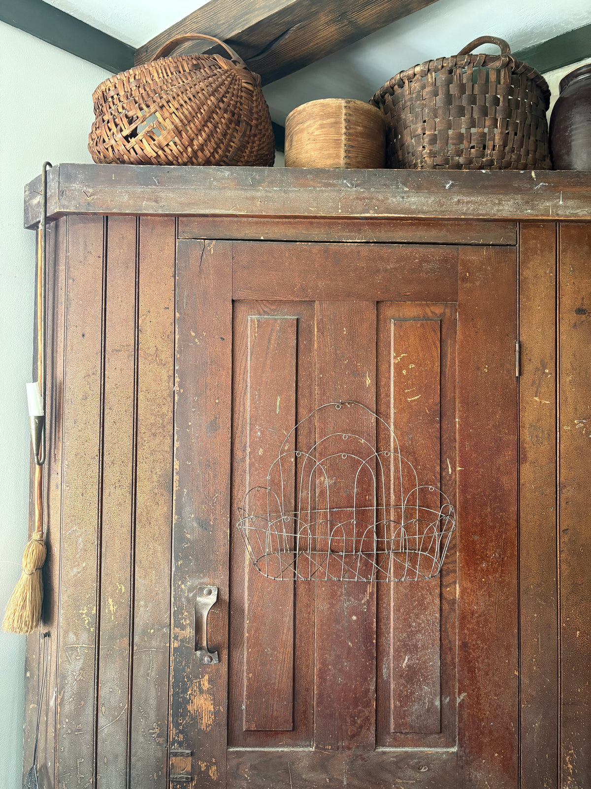 Vintage French wire wall basket