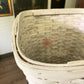 Antique white painted splint wood hamper/basket