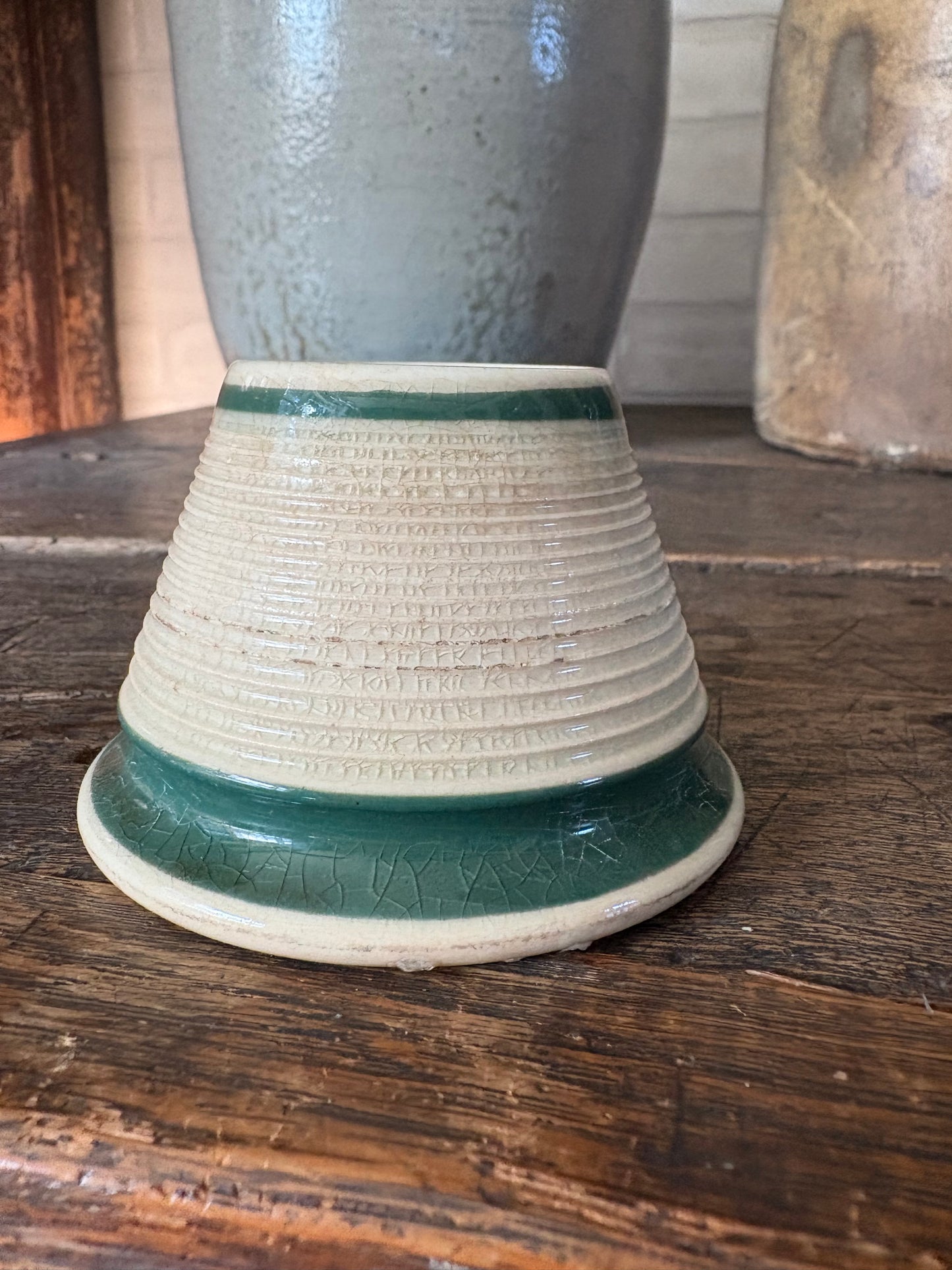 Antique ironstone match strike and holder