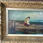 Antique Painting After Heinrich Vosberg "Alone & Forsaken" Amateur copy