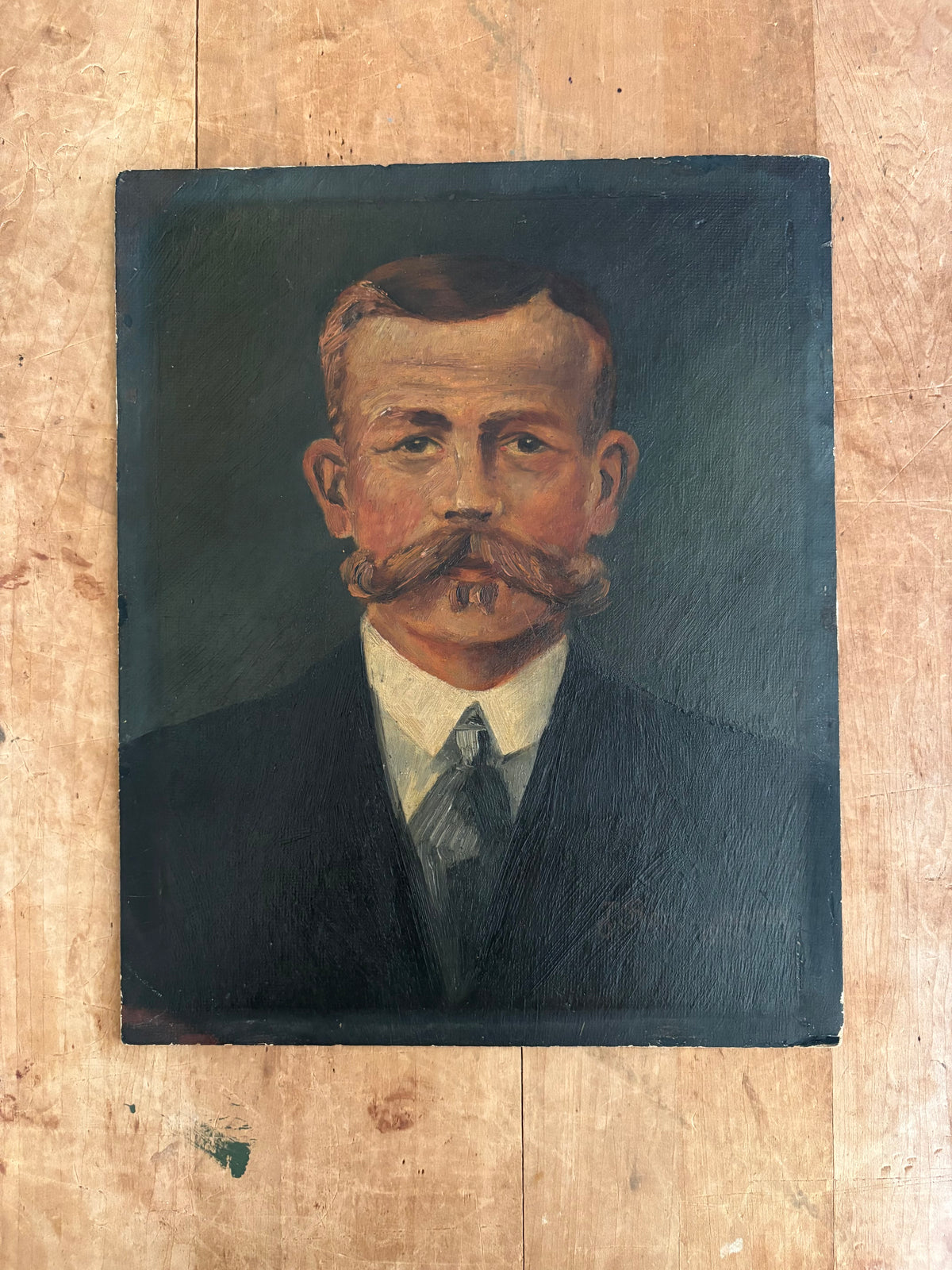 Antique portrait of man on board