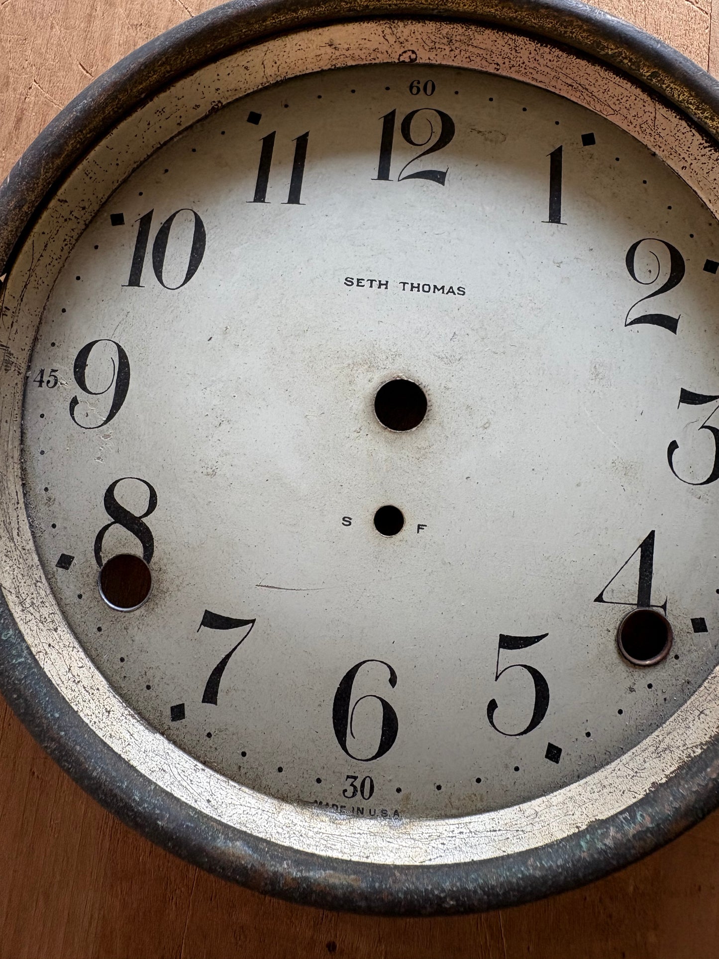 Vintage metal clock face