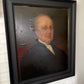 Antique large portrait painting of gentleman on canvas in frame