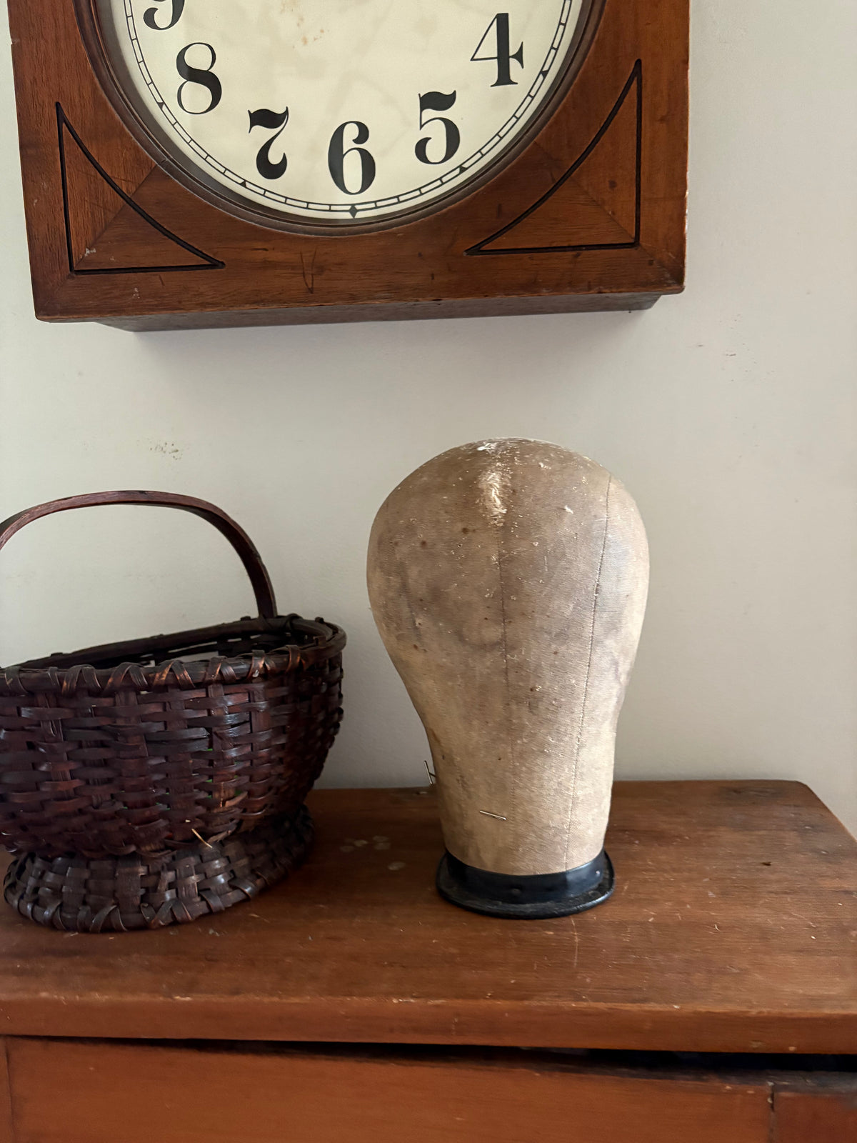 Antique canvas mannequin head form