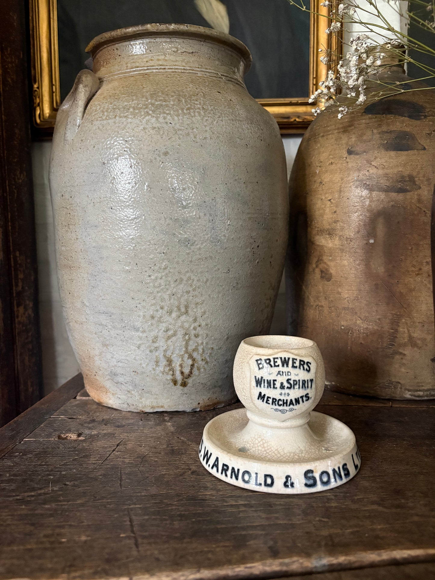 Antique advertising match strike and holder