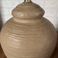 Vintage tan small pottery lamp