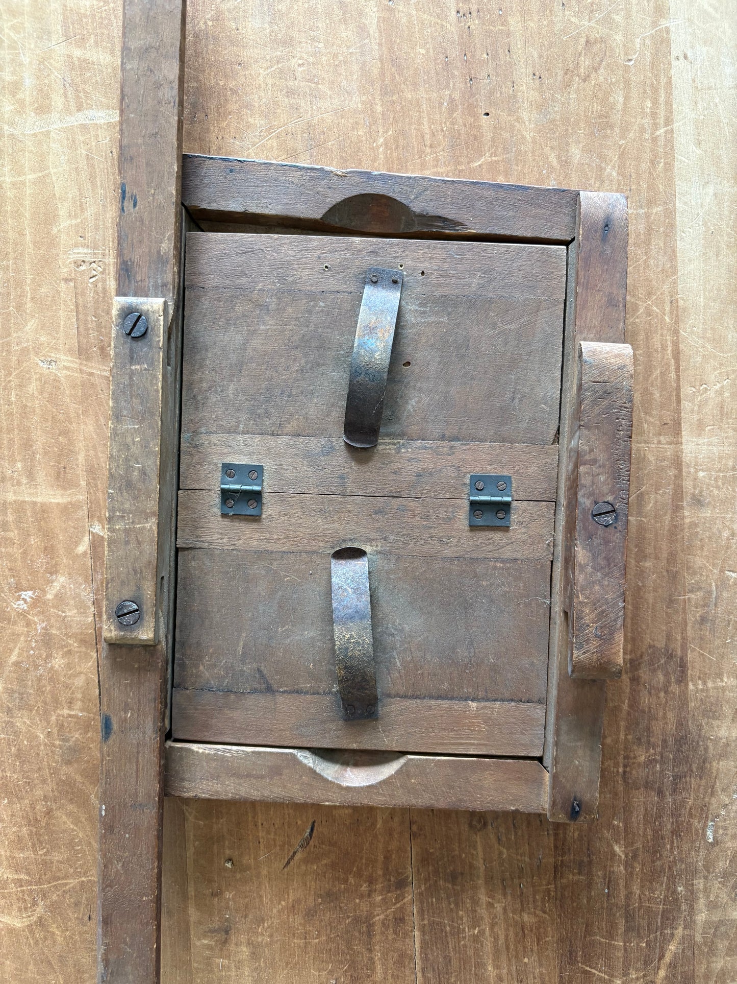 Antique wooden flower press