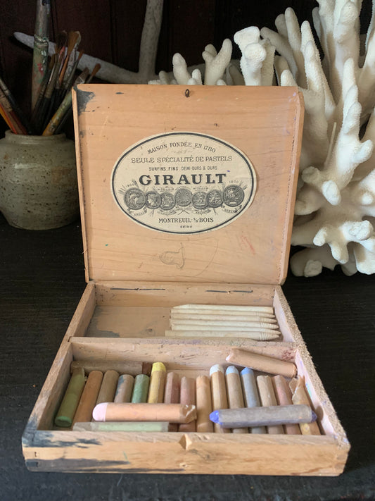 Antique French pastels in box