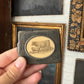 Antique 1800s rare livestock matchbox holder