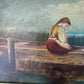 Antique Painting After Heinrich Vosberg "Alone & Forsaken" Amateur copy