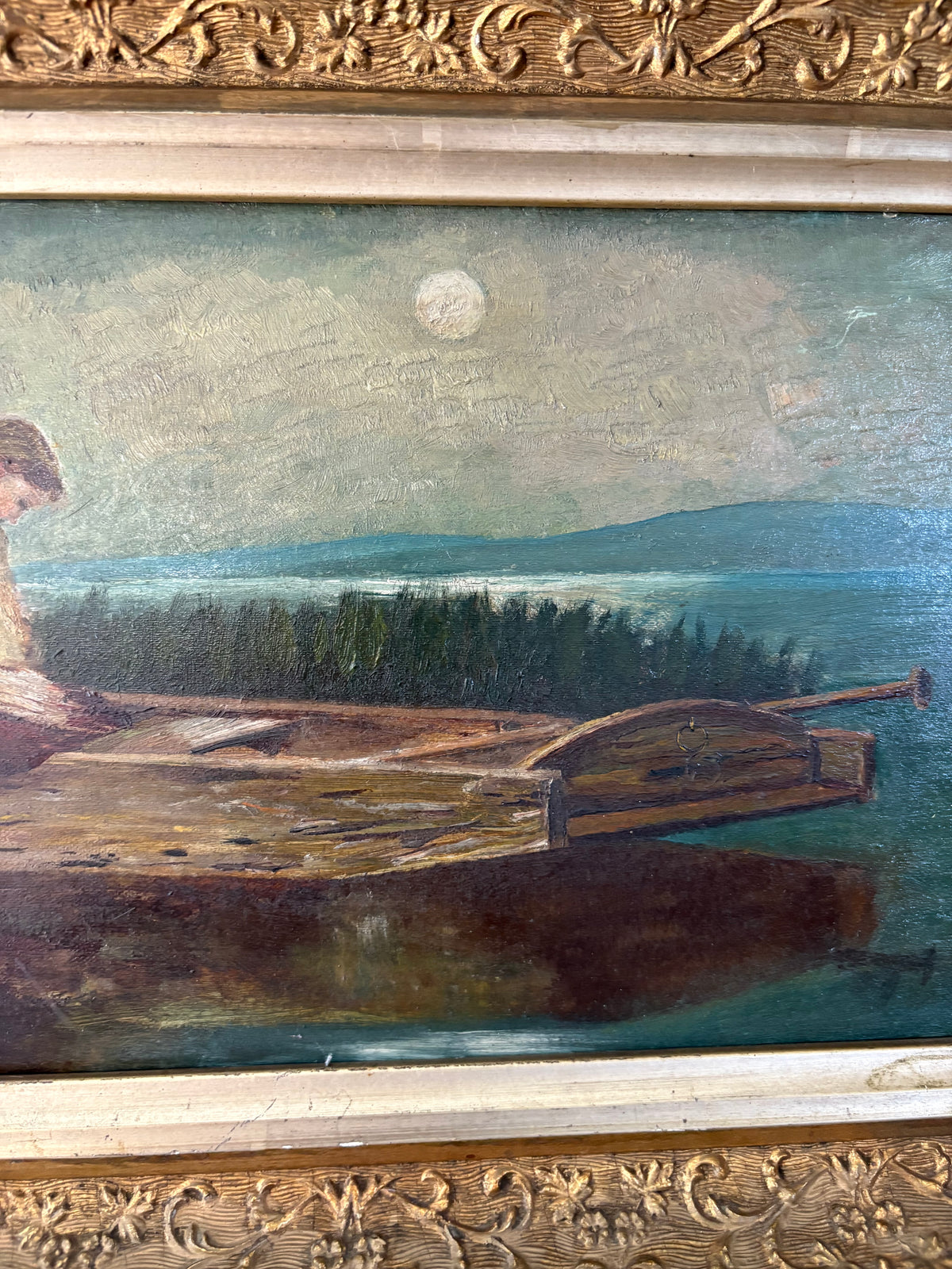 Antique Painting After Heinrich Vosberg "Alone & Forsaken" Amateur copy