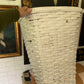 Antique white painted splint wood hamper/basket