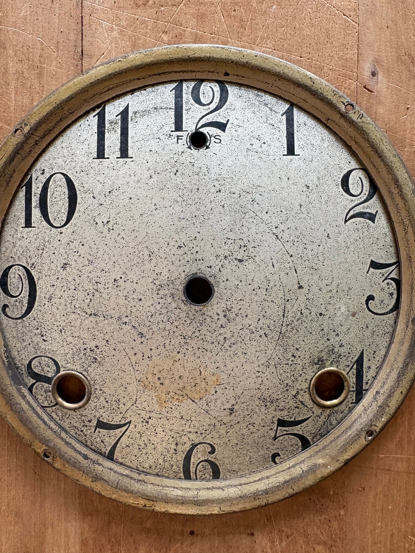Vintage metal clock face