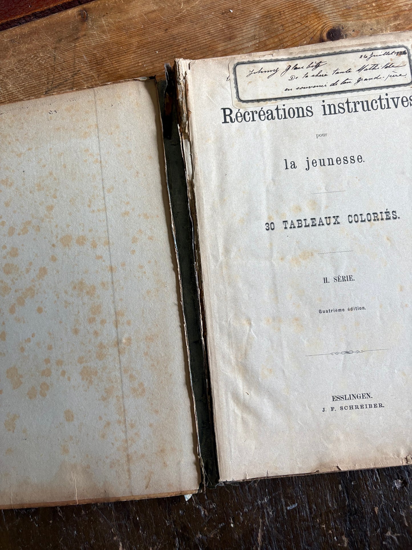 Rare Antique French botanical illustration book with 30 prints