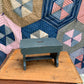 Vintage blue painted stool